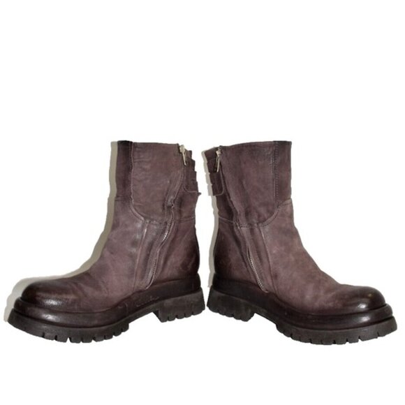 $450 A.S. 98 DORAN BUKLE BOOT SMOKE MOTO BUCKER BUCKLES EGGPLANT 40 (DB13) - Picture 4 of 8